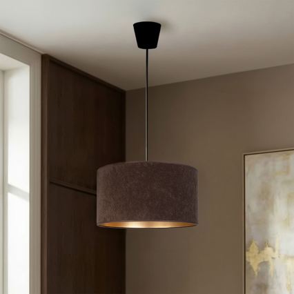 Brilagi - Hanglamp aan kabel VELVET 1xE27/60W/230V Ø 40 cm bruin/goud