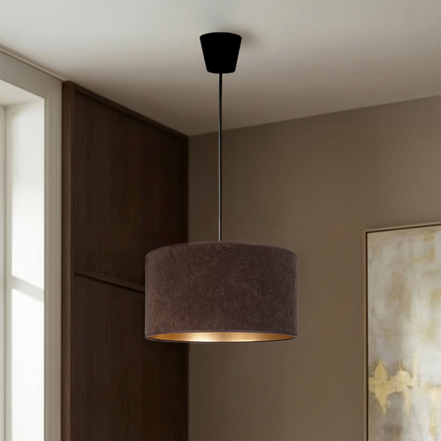 Brilagi - Hanglamp aan kabel VELVET 1xE27/60W/230V Ø 40 cm bruin/goud