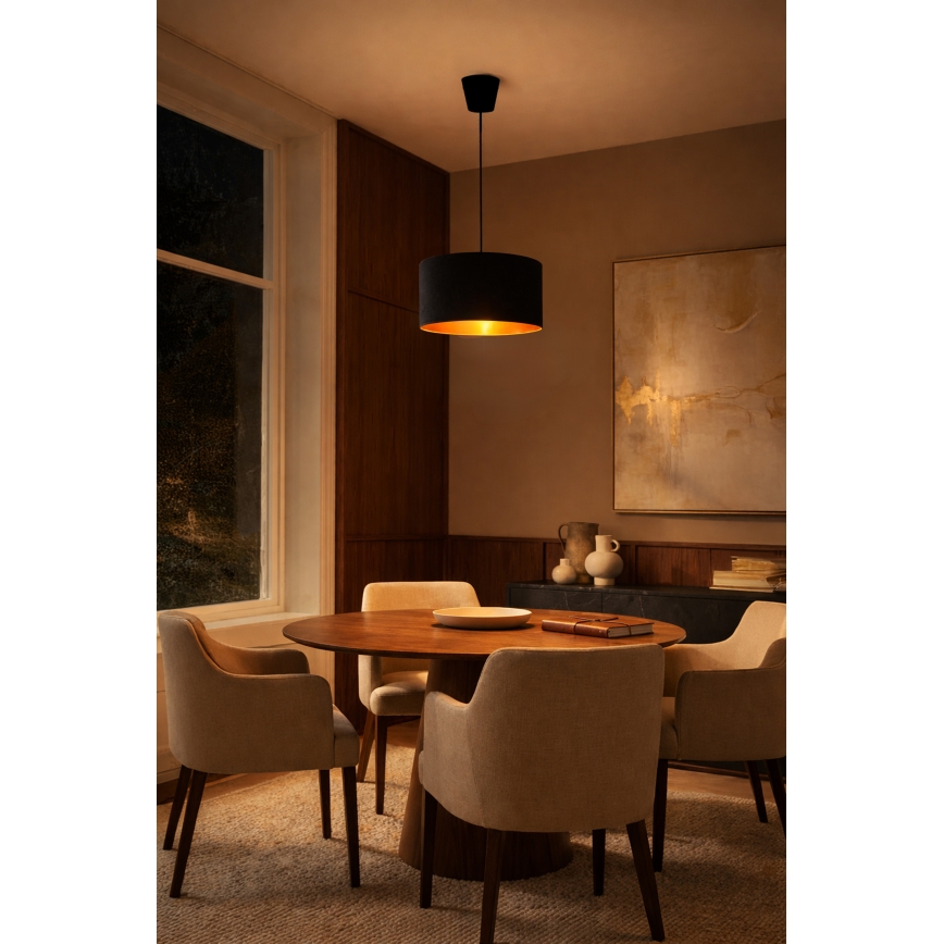 Brilagi - Hanglamp aan kabel VELVET 1xE27/60W/230V Ø 40 cm zwart/goud