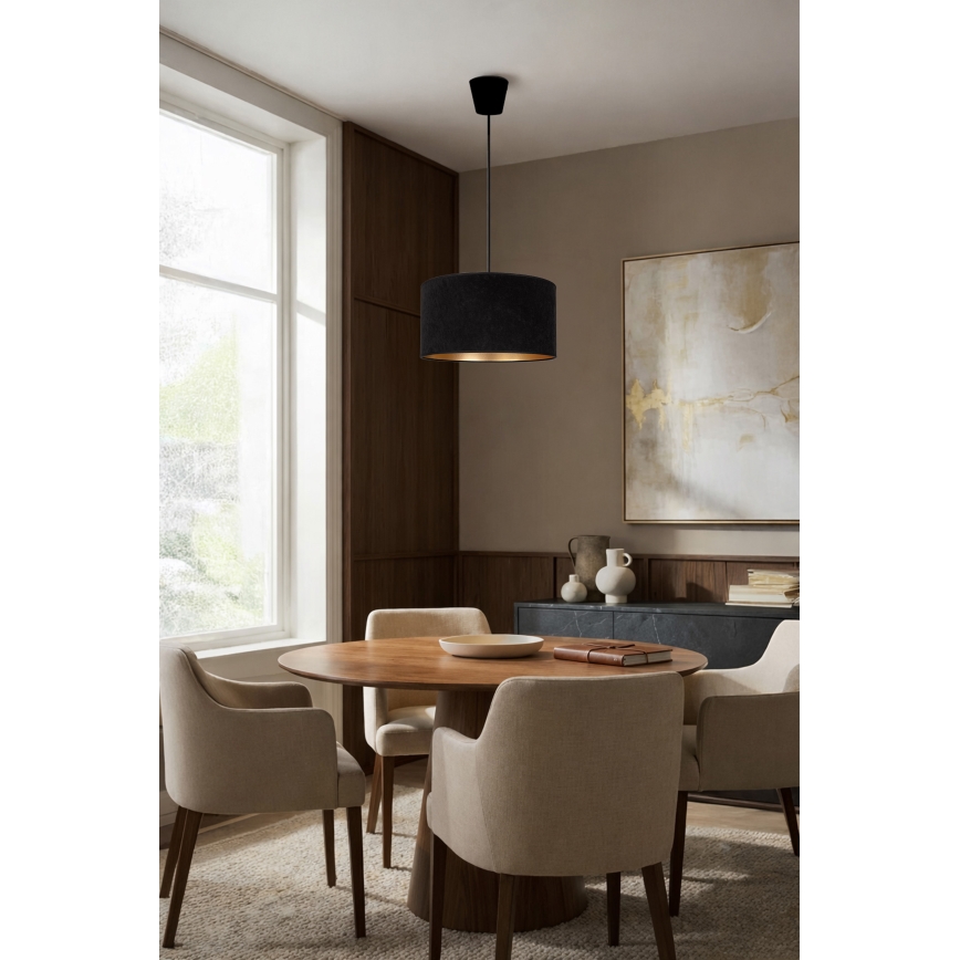 Brilagi - Hanglamp aan kabel VELVET 1xE27/60W/230V Ø 40 cm zwart/goud