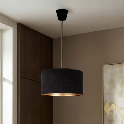 Brilagi - Hanglamp aan kabel VELVET 1xE27/60W/230V Ø 40 cm zwart/goud