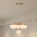 Brilagi - Hanglamp aan kabel VISBY WOOD, 6x E27 / 60W / 230V, Ø 58 cm, hout