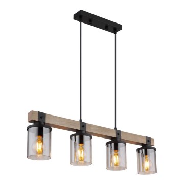 Brilagi - Hanglamp aan kabel VISTA 4xE27/60W/230V eiken