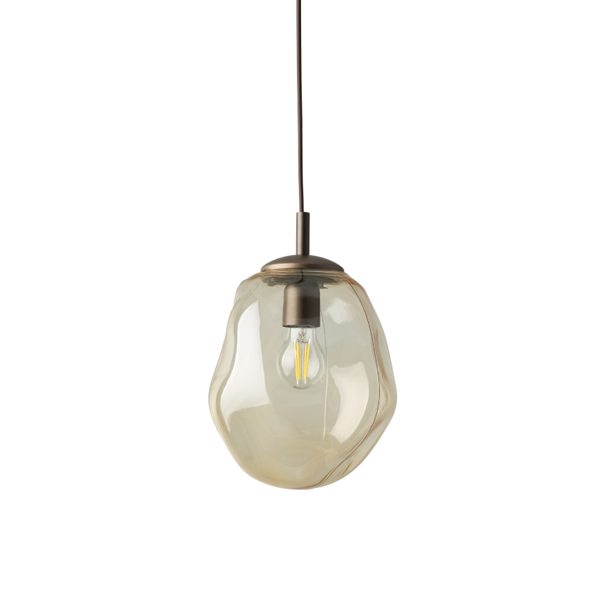 Brilagi - Pendellamp aan kabel VULCANO 1xE27/15W/230V Ø 25 cm brons/rookbeige