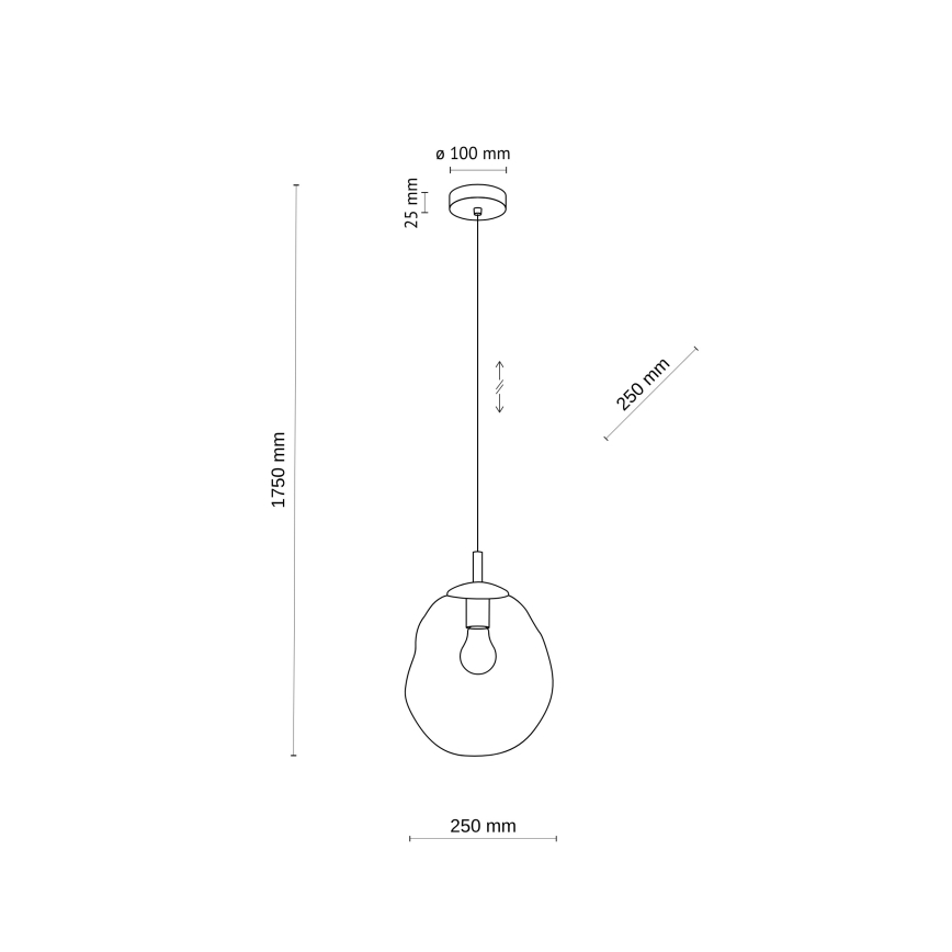 Brilagi - Pendellamp aan kabel VULCANO 1xE27/15W/230V Ø 25 cm brons/rookbeige