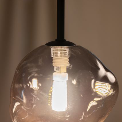 BRILAGI - Hanglamp aan kabel VULCANO 1xG9/8W/230V Ø 15 cm zwart/gerookt zwart