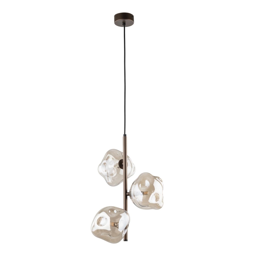 Brilagi - Hanglamp aan kabel VULCANO 3xG9/8W/230V brons/rookbeige