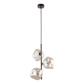 Brilagi - Hanglamp aan kabel VULCANO 3xG9/8W/230V bruin/gerookt beige