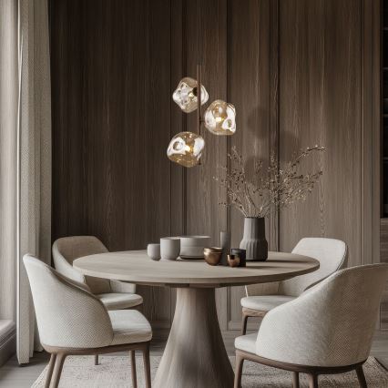 Brilagi - Hanglamp aan kabel VULCANO 3xG9/8W/230V bruin/gerookt beige