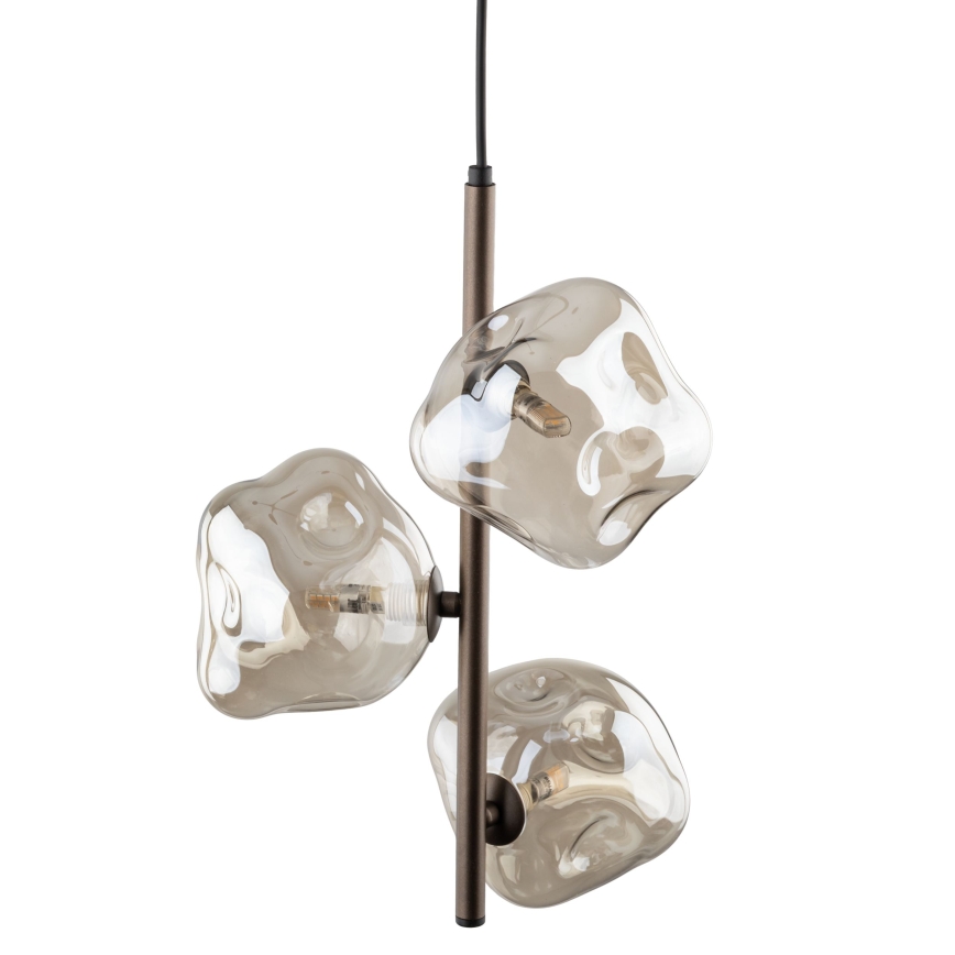 Brilagi - Hanglamp aan kabel VULCANO 3xG9/8W/230V bruin/gerookt beige