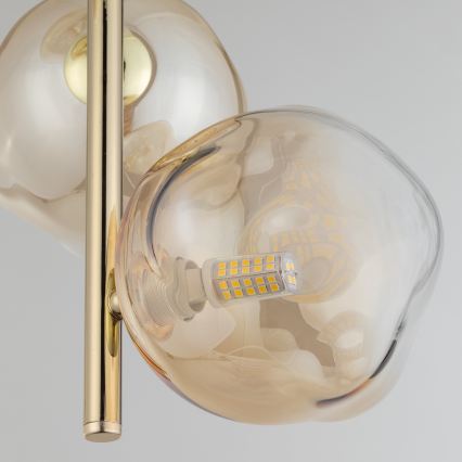 Brilagi - Hanglamp aan kabel VULCANO 3xG9/8W/230V goud/rookbeige