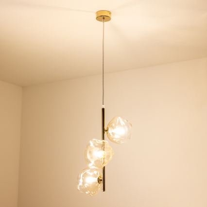 BRILAGI - Hanglamp aan kabel VULCANO 3xG9/8W/230V goud/rookbeige