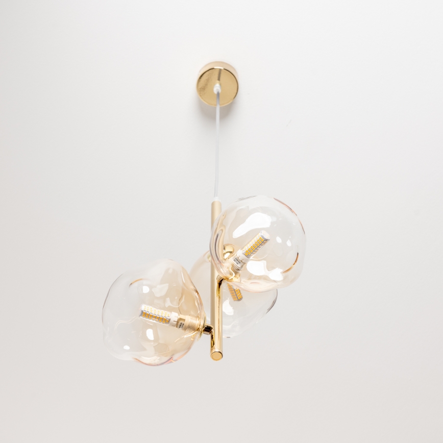 BRILAGI - Hanglamp aan kabel VULCANO 3xG9/8W/230V goud/rookbeige