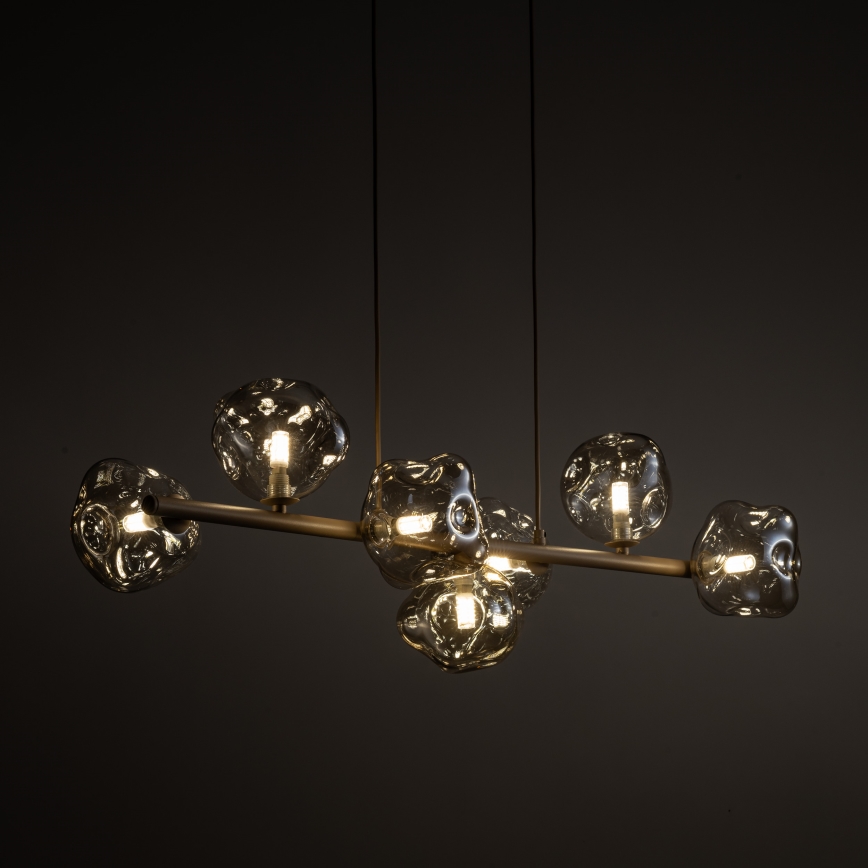 Brilagi - Hanglamp aan kabel VULCANO 7xG9/8W/230V beige/rookkleurig beige