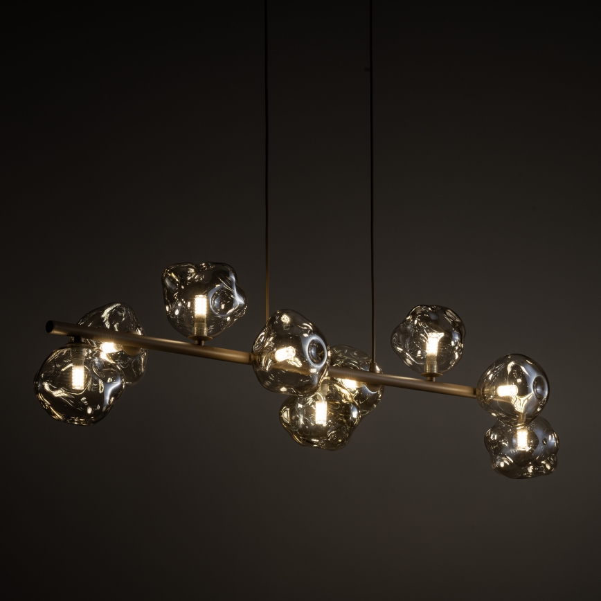Brilagi - Hanglamp aan kabel VULCANO 9xG9/8W/230V beige/gerookt beige