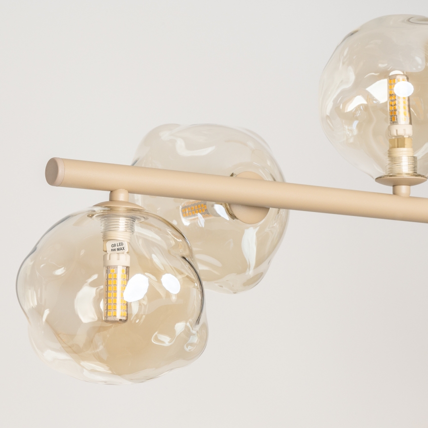 BRILAGI - Hanglamp aan kabel VULCANO 9xG9/8W/230V beige/gerookt beige
