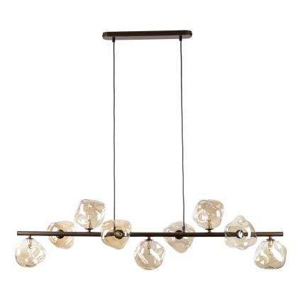 Brilagi - Hanglamp aan kabel VULCANO 9xG9/8W/230V brons/rookbeige