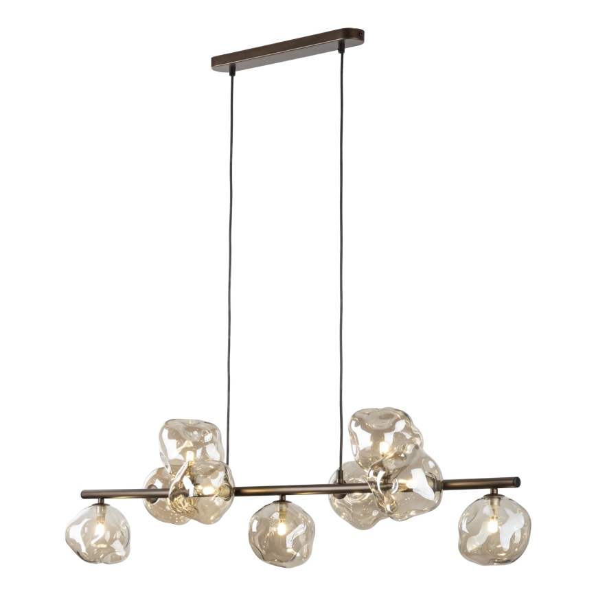 Brilagi - Hanglamp aan kabel VULCANO 9xG9/8W/230V brons/rookbeige