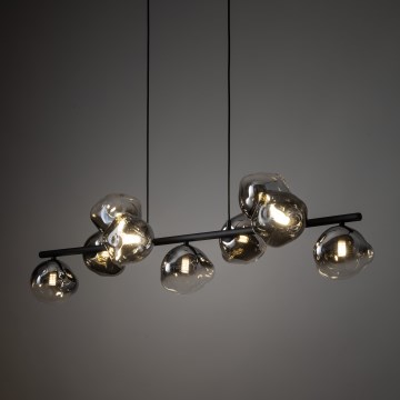 Brilagi - Hanglamp aan kabel VULCANO 9xG9/8W/230V zwart/rookzwart