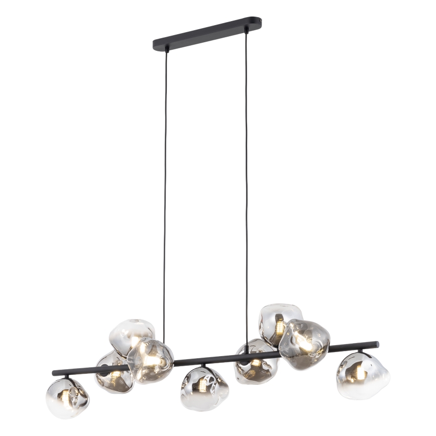 Brilagi - Hanglamp aan kabel VULCANO 9xG9/8W/230V zwart/rookzwart