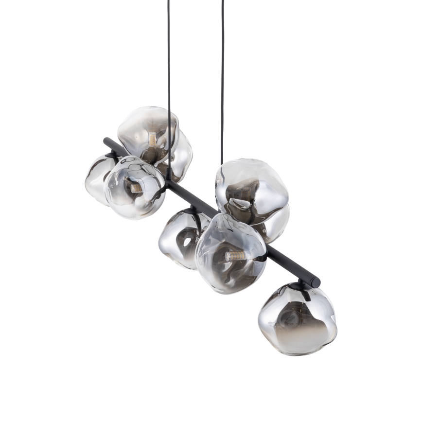 Brilagi - Hanglamp aan kabel VULCANO 9xG9/8W/230V zwart/rookzwart