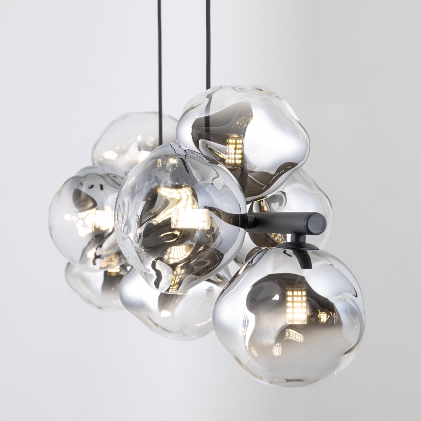 Brilagi - Hanglamp aan kabel VULCANO 9xG9/8W/230V zwart/rookzwart