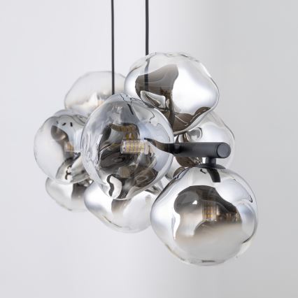Brilagi - Hanglamp aan kabel VULCANO 9xG9/8W/230V zwart/rookzwart