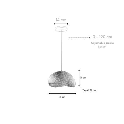 Brilagi - Hanglamp aan kabel WABI SABI 1xE27/40W/230V wit