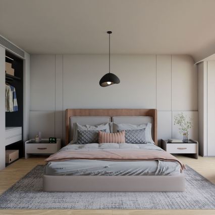 Brilagi - Hanglamp aan kabel WABI SABI 1xE27/40W/230V Ø 33 cm zwart