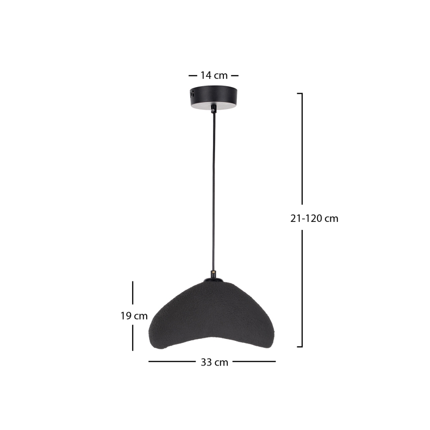 Brilagi - Hanglamp aan kabel WABI SABI 1xE27/40W/230V Ø 33 cm zwart