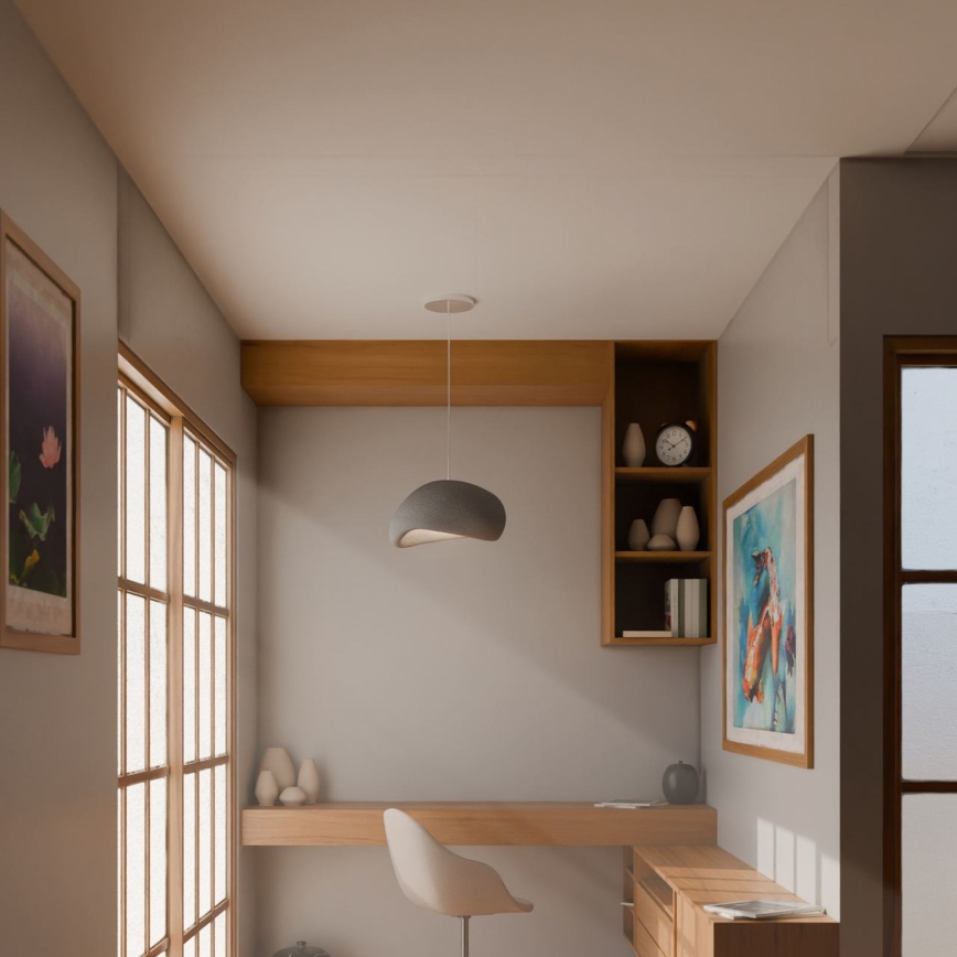 Brilagi - Hanglamp aan kabel WABI SABI 1xE27/40W/230V Ø 35 cm grijs