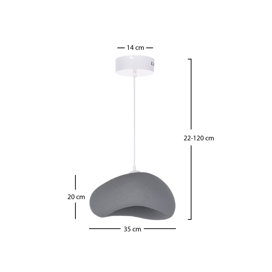 Brilagi - Hanglamp aan kabel WABI SABI 1xE27/40W/230V Ø 35 cm grijs