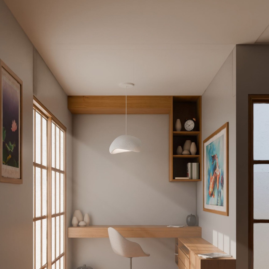 Brilagi - Hanglamp aan kabel WABI SABI 1xE27/40W/230V Ø 35 cm wit