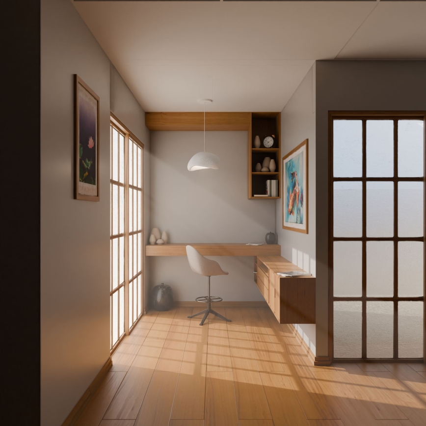 Brilagi - Hanglamp aan kabel WABI SABI 1xE27/40W/230V Ø 35 cm wit