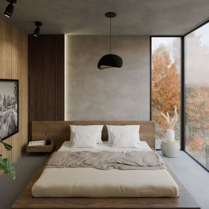 Brilagi - Hanglamp aan kabel WABI SABI 1xE27/40W/230V Ø 35 cm zwart