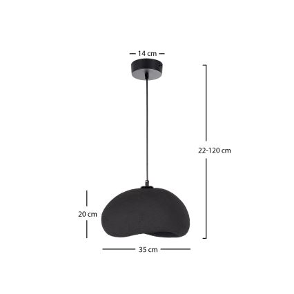 Brilagi - Hanglamp aan kabel WABI SABI 1xE27/40W/230V Ø 35 cm zwart