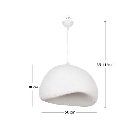 Brilagi - Hanglamp aan kabel WABI SABI 1xE27/40W/230V Ø 50 cm wit