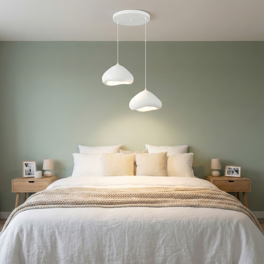 Brilagi - Hanglamp aan kabel WABI SABI 2xE27/40W/230V Ø 45 cm wit