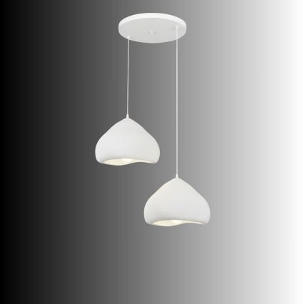 Brilagi - Hanglamp aan kabel WABI SABI 2xE27/40W/230V Ø 45 cm wit