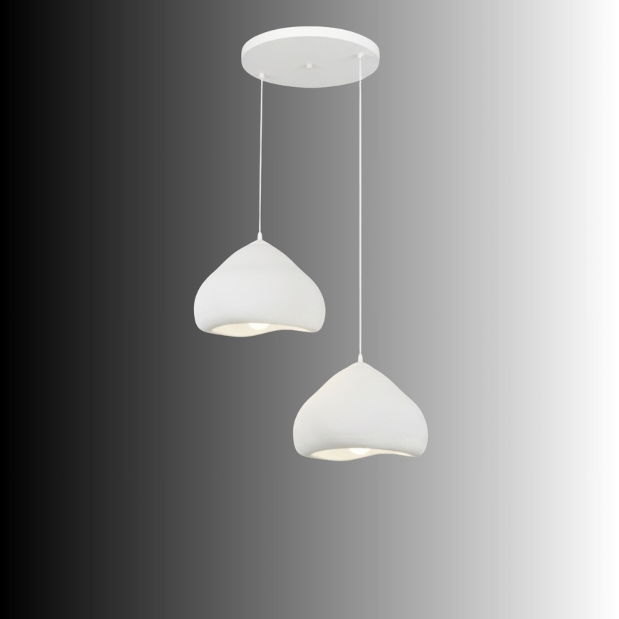 Brilagi - Hanglamp aan kabel WABI SABI 2xE27/40W/230V Ø 45 cm wit