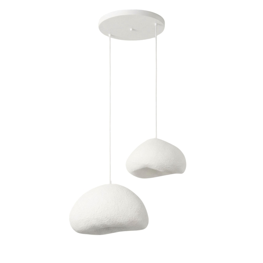 Brilagi - Hanglamp aan kabel WABI SABI 2xE27/40W/230V Ø 70 cm wit