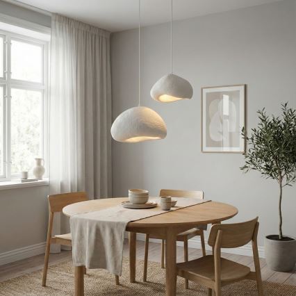Brilagi - Hanglamp aan kabel WABI SABI 2xE27/40W/230V Ø 70 cm wit