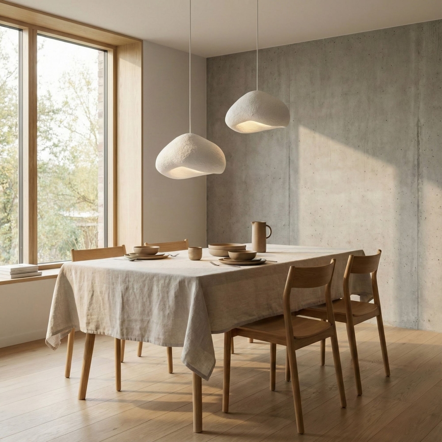 Brilagi - Hanglamp aan kabel WABI SABI 2xE27/40W/230V Ø 70 cm wit