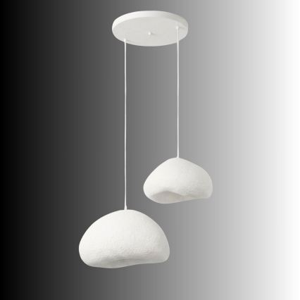 Brilagi - Hanglamp aan kabel WABI SABI 2xE27/40W/230V Ø 70 cm wit