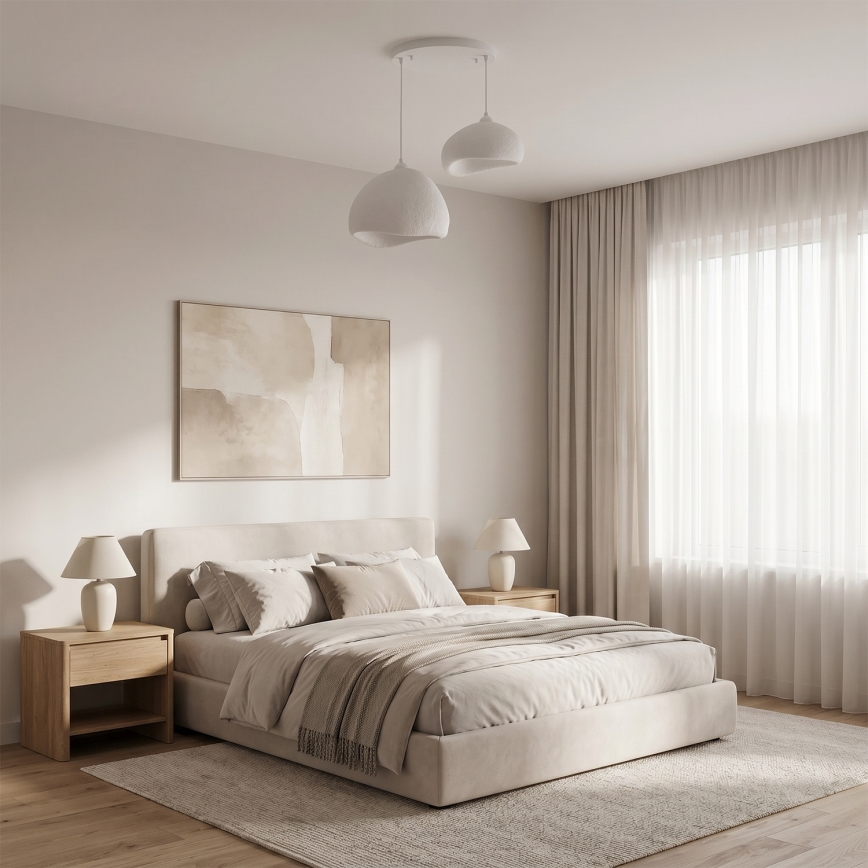Brilagi - Hanglamp aan kabel WABI SABI 2xE27/40W/230V Ø 70 cm wit