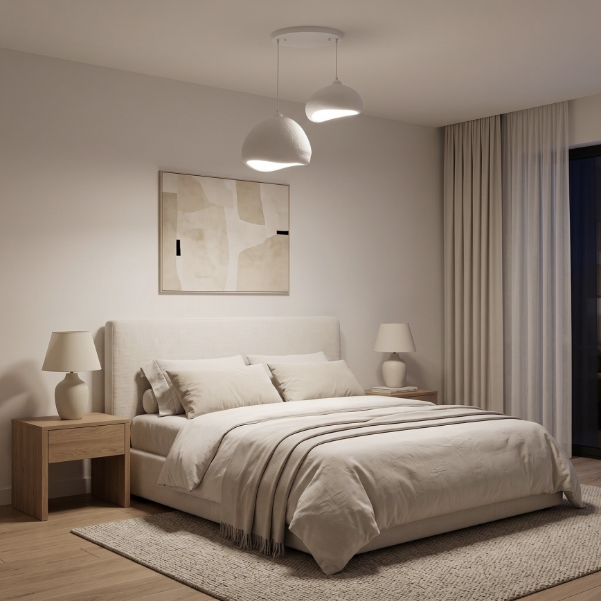 Brilagi - Hanglamp aan kabel WABI SABI 2xE27/40W/230V Ø 70 cm wit