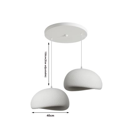 BRILAGI - Hanglamp aan kabel WABI SABI 2xE27/60W/230V wit