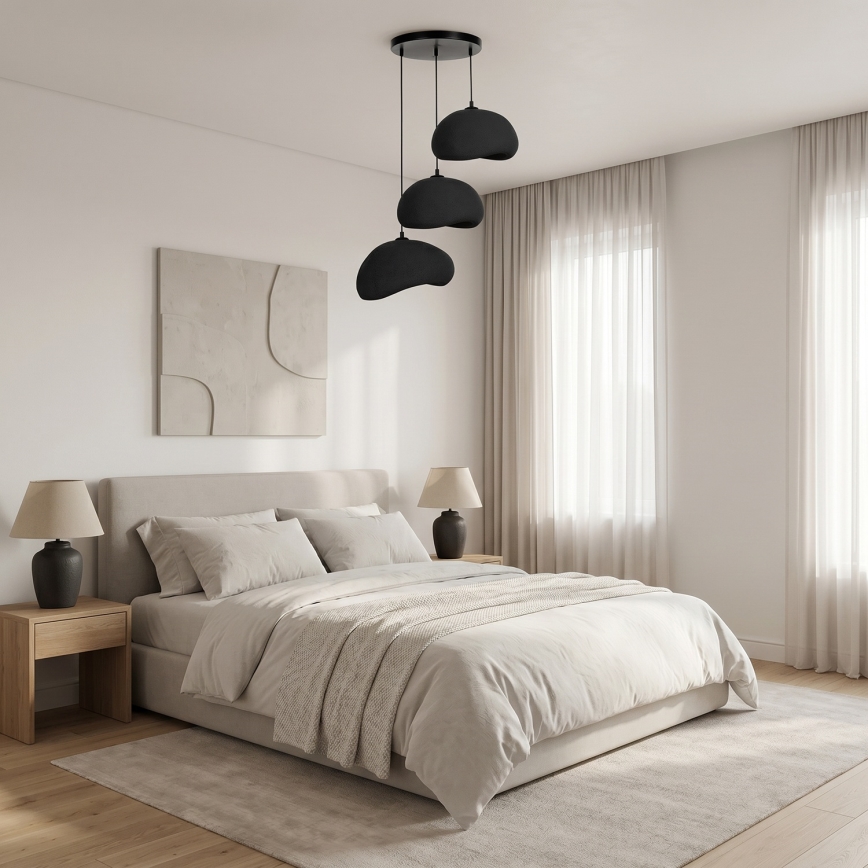 Brilagi - Hanglamp aan kabel WABI SABI 3xE27/40W/230V pr. 60 cm zwart