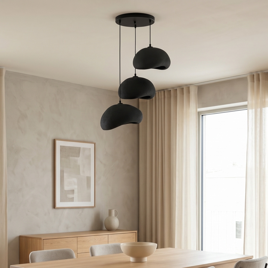 Brilagi - Hanglamp aan kabel WABI SABI 3xE27/40W/230V pr. 60 cm zwart