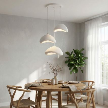 Brilagi - Hanglamp aan kabel WABI SABI 3xE27/40W/230V Ø 82 cm wit